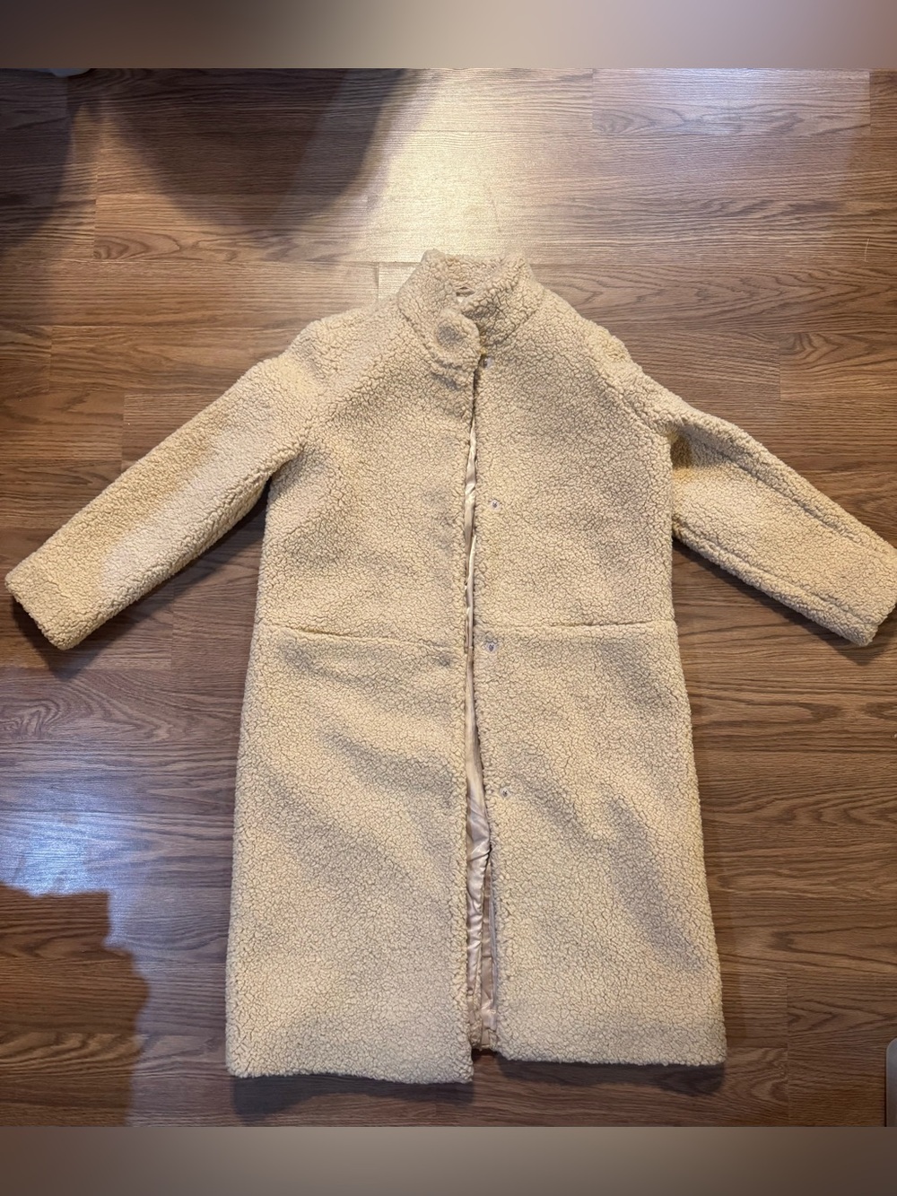 & Other Stories Cream Teddy Longline Coat